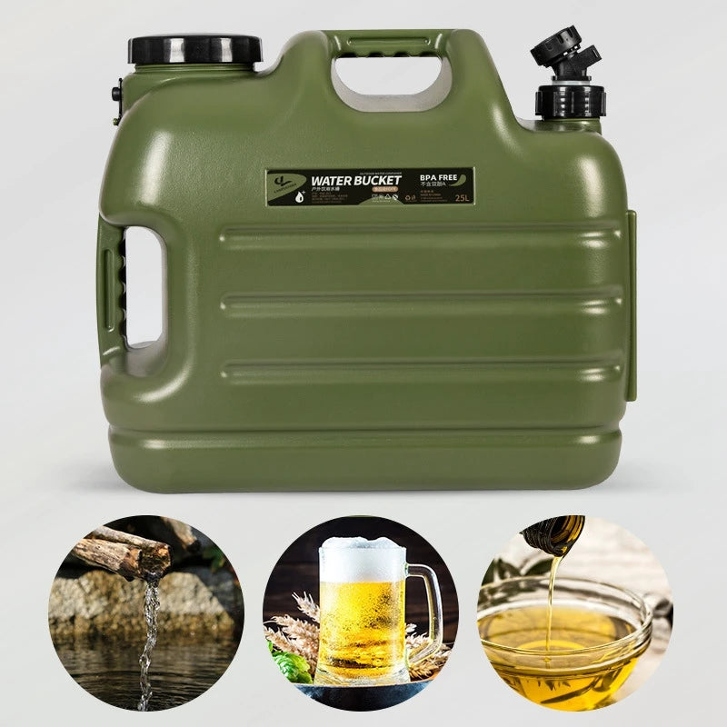 Desert Fox Military Water Tank with Spigot | Food-Grade PE, 10L–25L, Camping & Emergency Prep