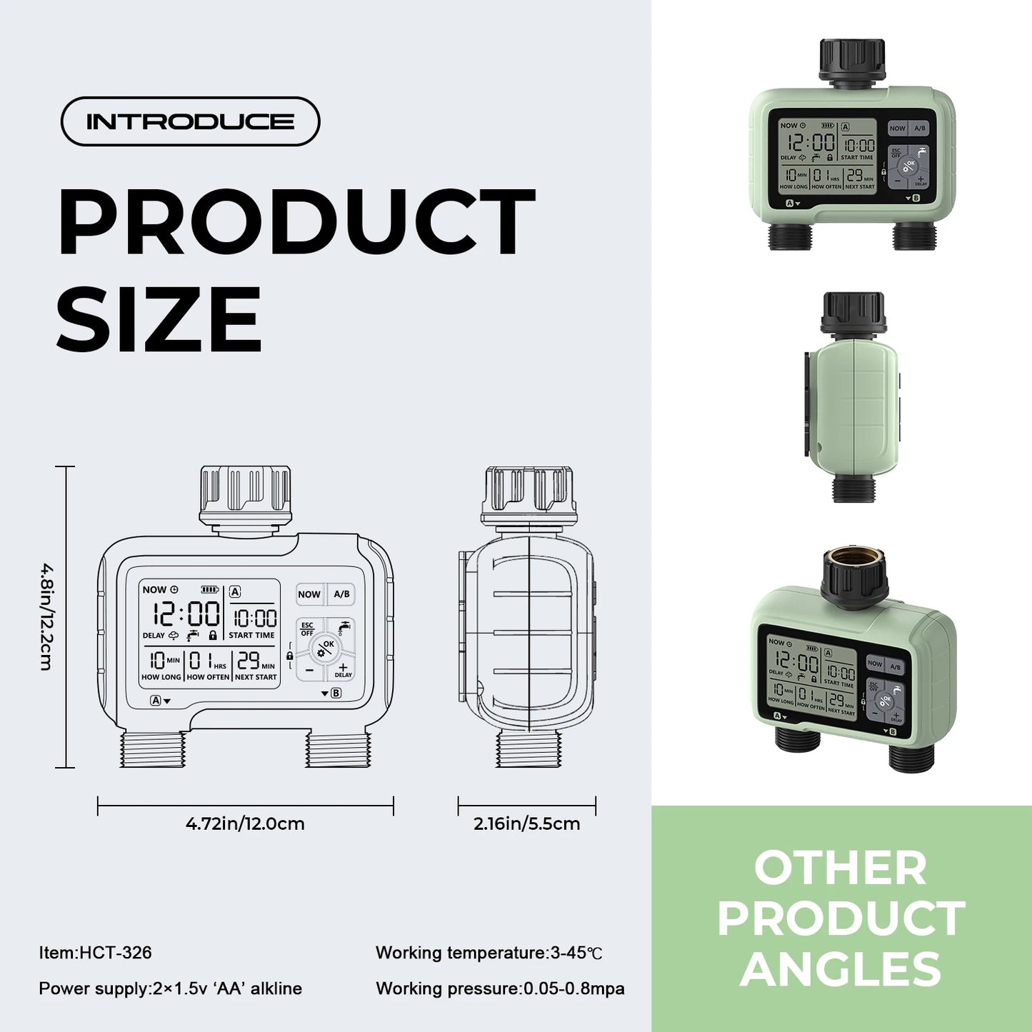 2-Outlet Garden Water Timer | LCD Display | Brass Connectors | StriveRiseFit