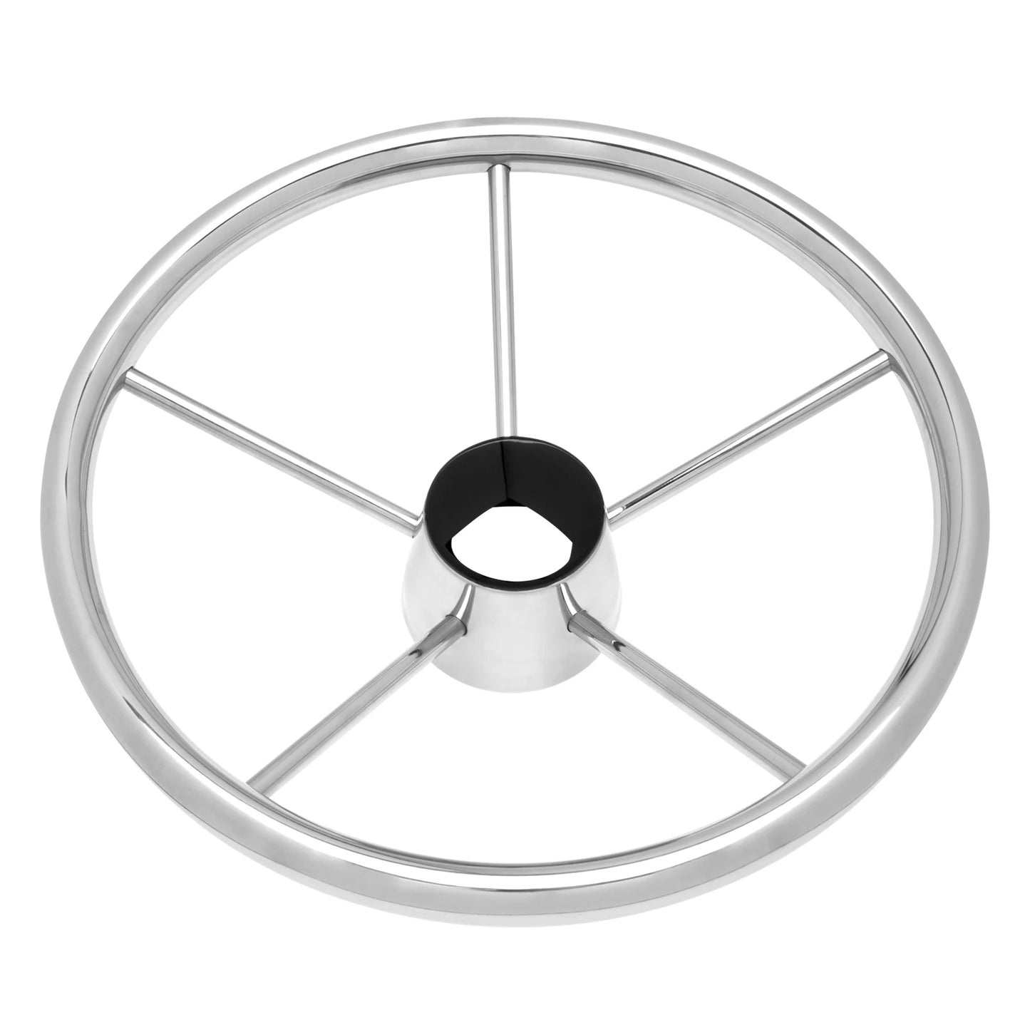 13.5" Stainless Steel Marine Boat Steering Wheel | 5-Spoke, 25° Dish | StriveRiseFit