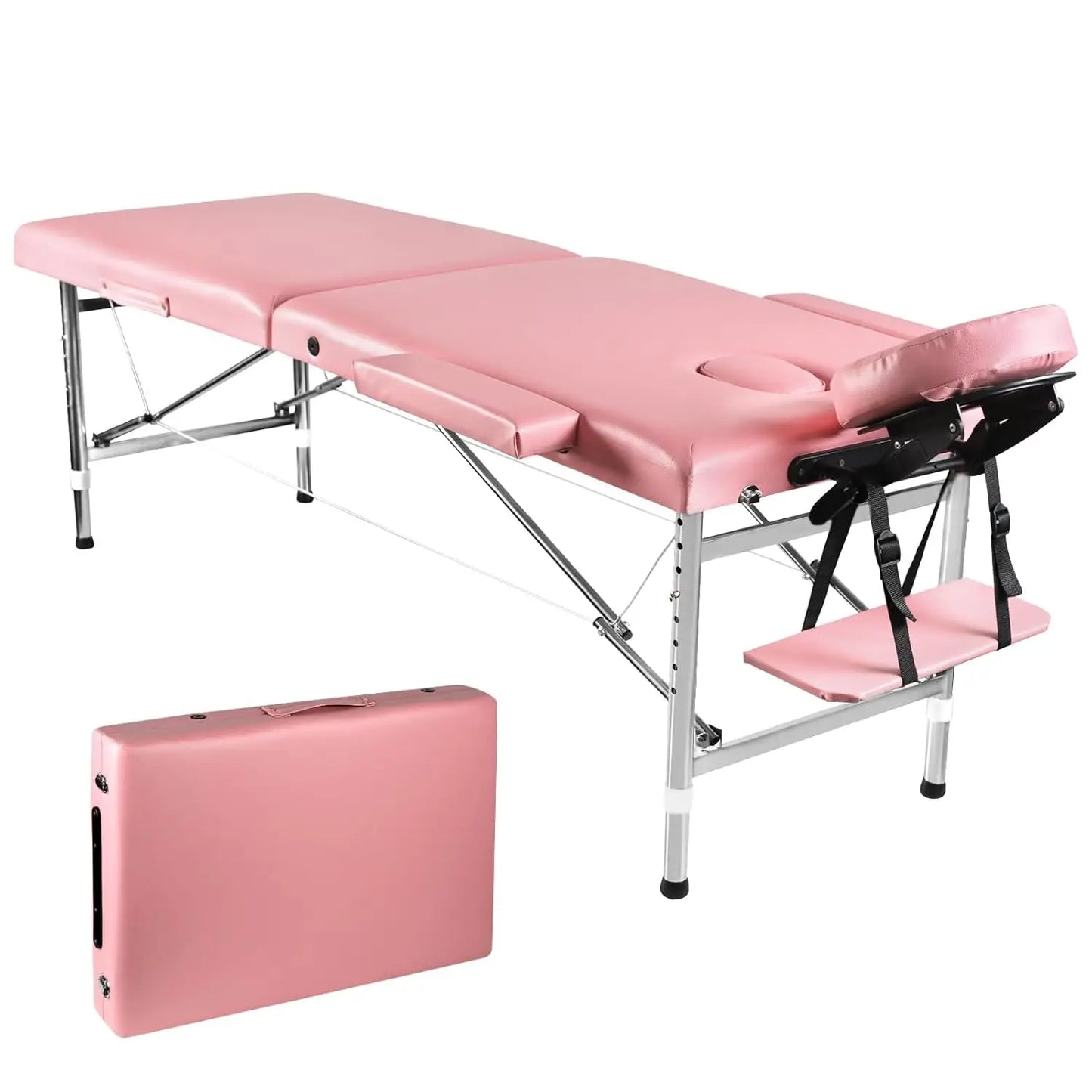 Portable Aluminum Massage Table 80" — Height Adjustable 2-Fold Spa & Tattoo Bed | StriveRiseFit