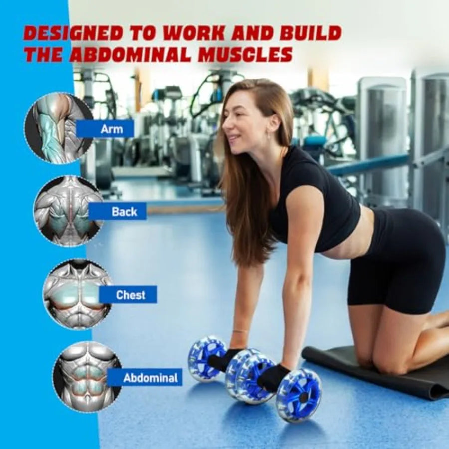 2-Piece Ab Roller Wheel & Dumbbell Set for Core & Strength Training | StriveRiseFit