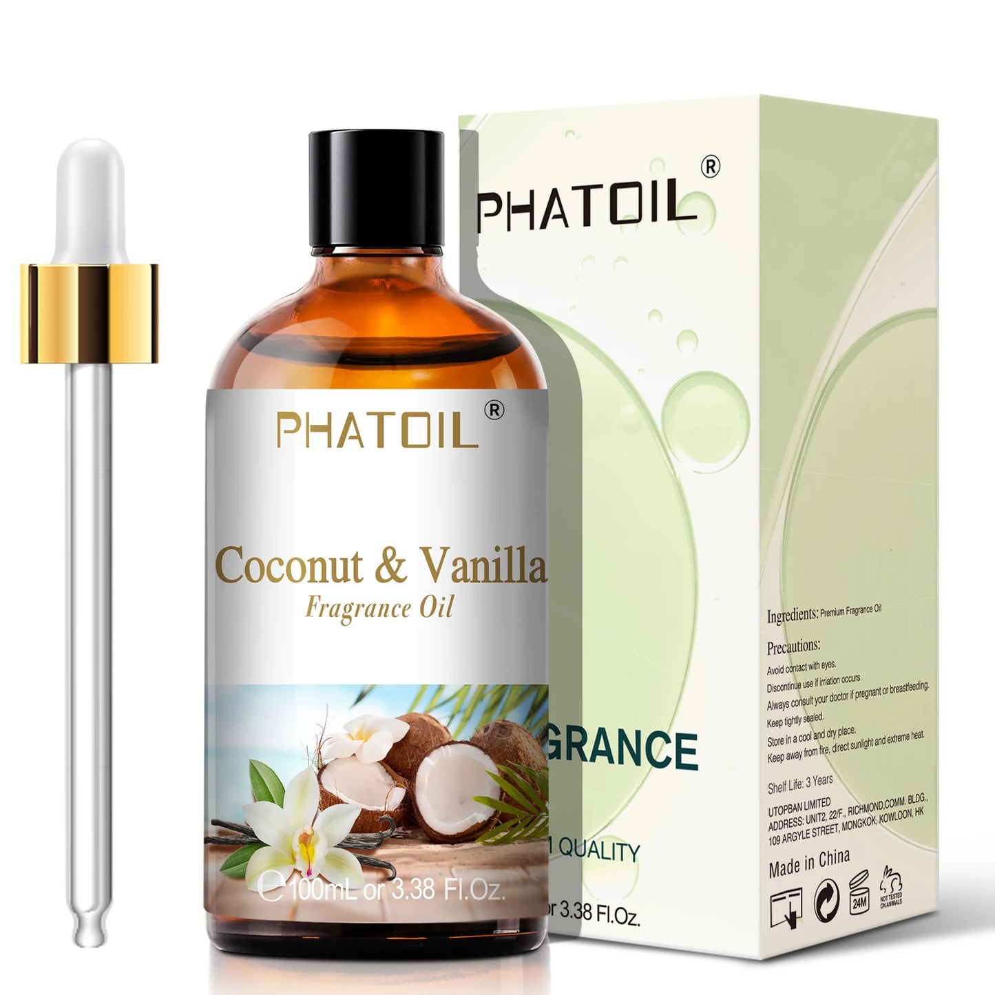 PHATOIL 100ML Fruit Fragrance Oils - Coconut, Vanilla, Apple & More | StriveRiseFit