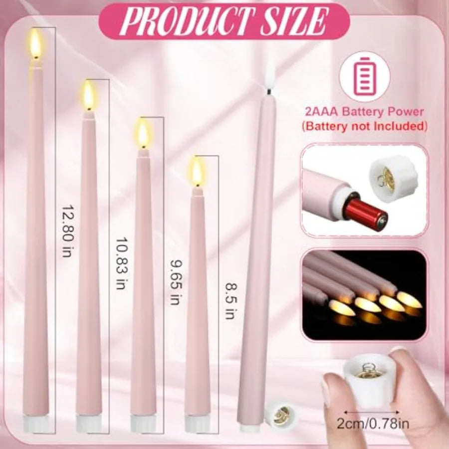 48-Piece Flameless LED Taper Candles Battery Operated 4 Sizes | StriveRiseFit