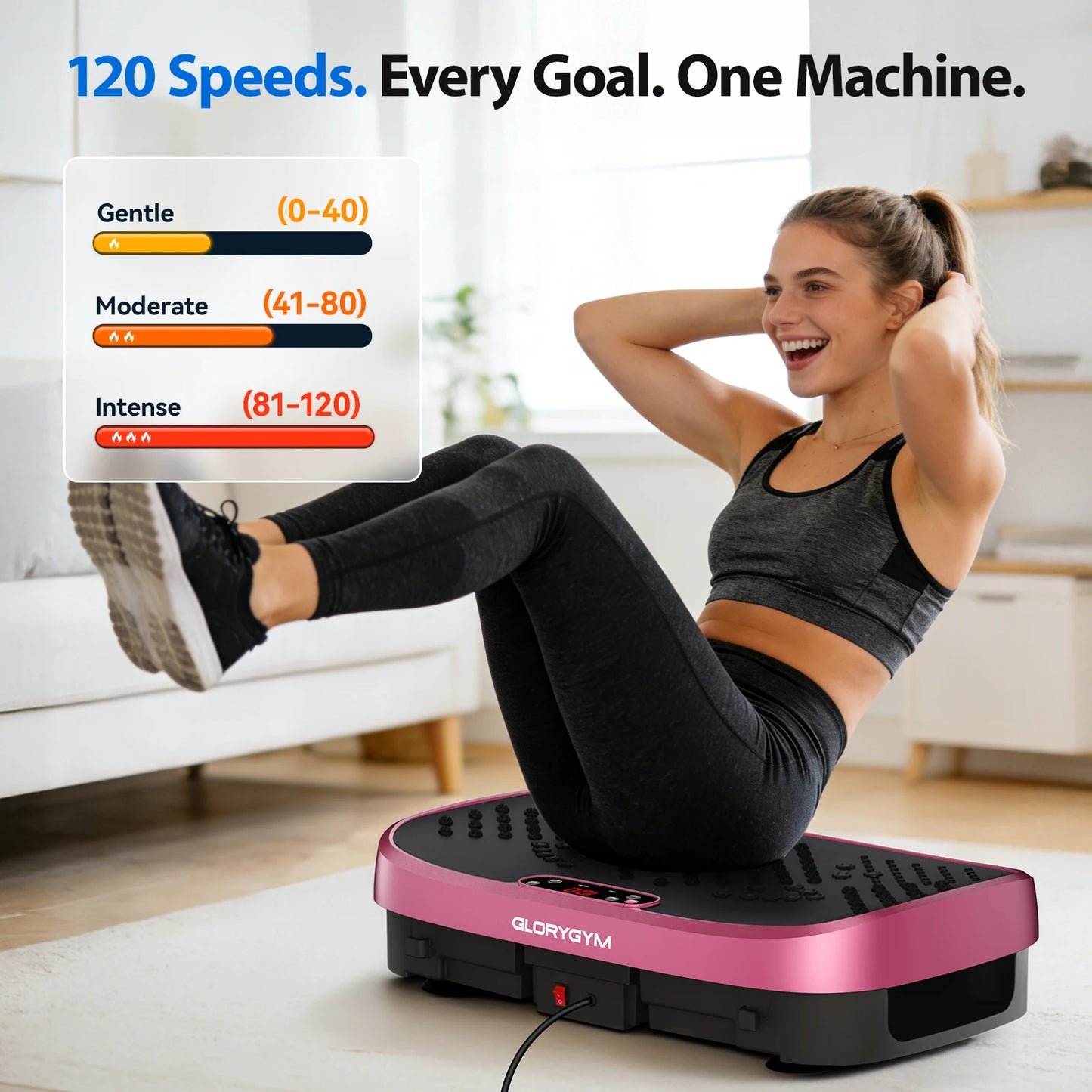 Vibration Plate Exercise Machine | 120 Speed Levels, 330LB Capacity, Low-Noise, 7 Colors