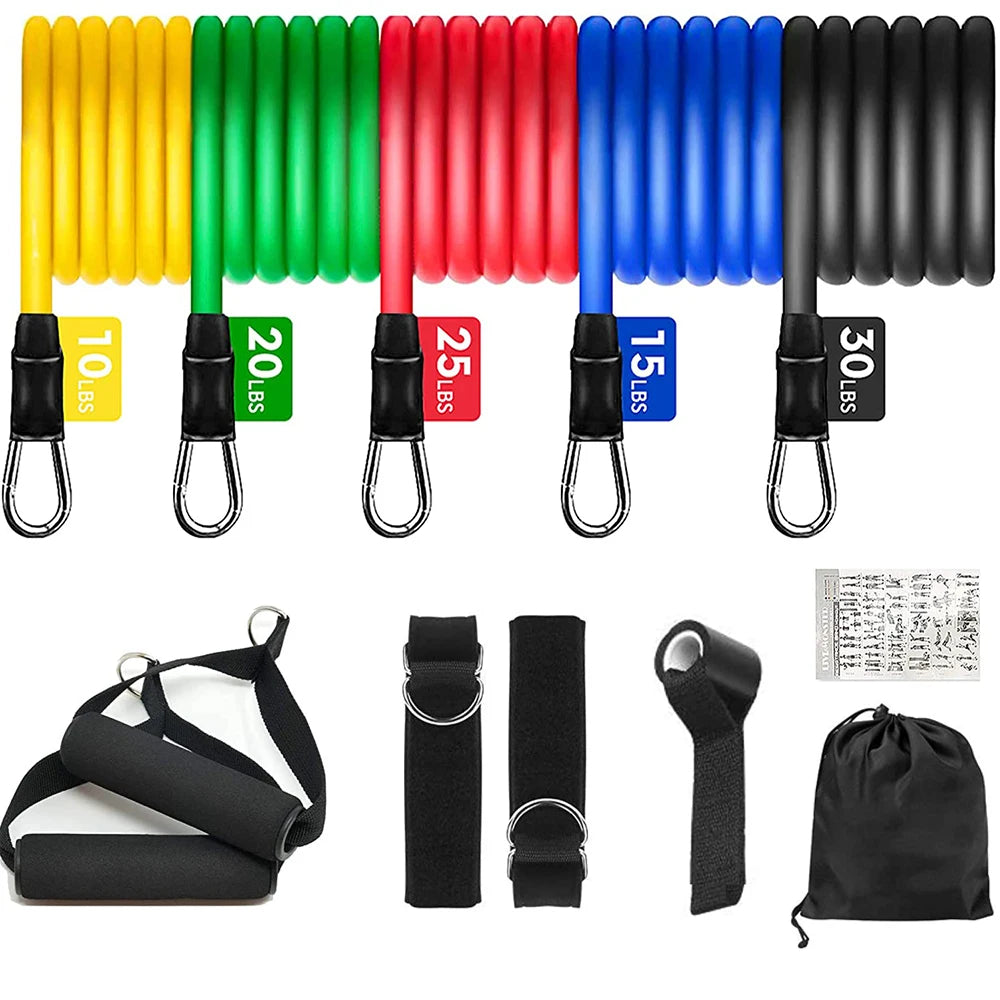 Resistance Bands Set 11 Pieces - Home Gym Equipment for Strength Training | StriveRiseFit.com