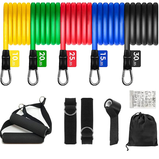 Resistance Bands Set 11 Pieces - Home Gym Equipment for Strength Training | StriveRiseFit.com