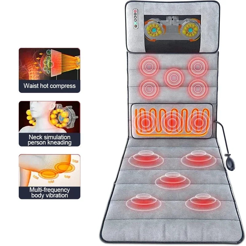Electric Full Body Massage Mat with Heating, Kneading & Vibration for Neck & Back | StriveRiseFit