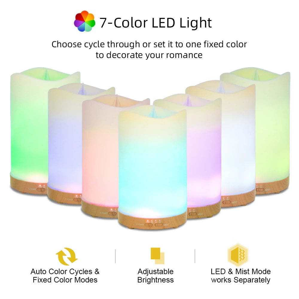 Essential Oil Diffuser with Humidifier, Timer & Night Light ~ Perfect for Bedroom, Office, Yoga