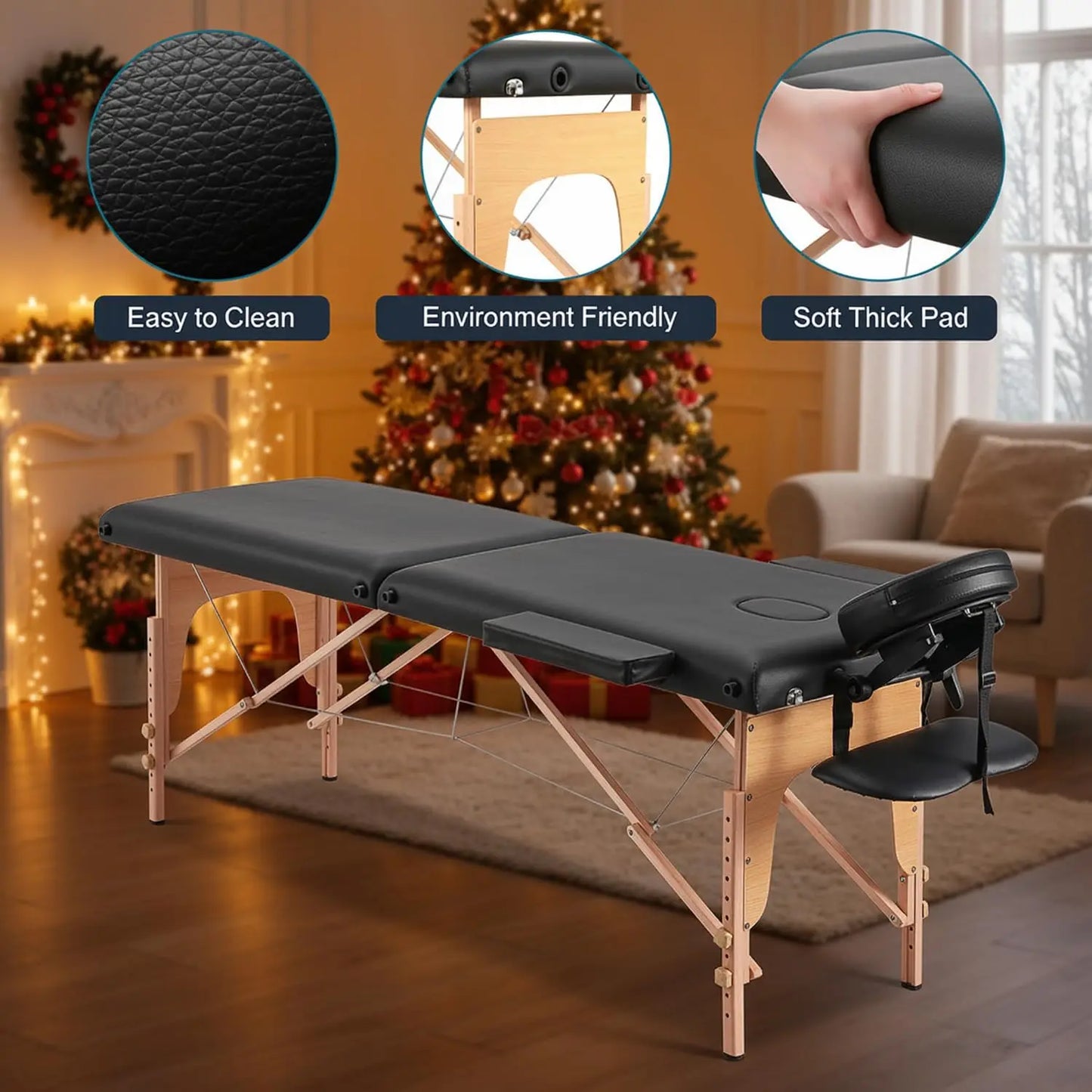 Portable Massage Table Wooden Lash Bed 24" Wide Foldable | StriveRiseFit