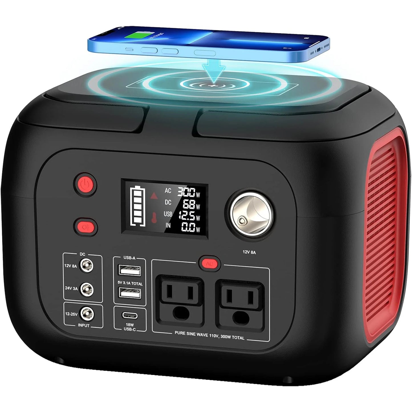 600W/300W/200W/120W Portable Power Station,110V AC Outlets Solar Generator Storage Energy Power Bank For Biking Camping Hiking Travel RV Home