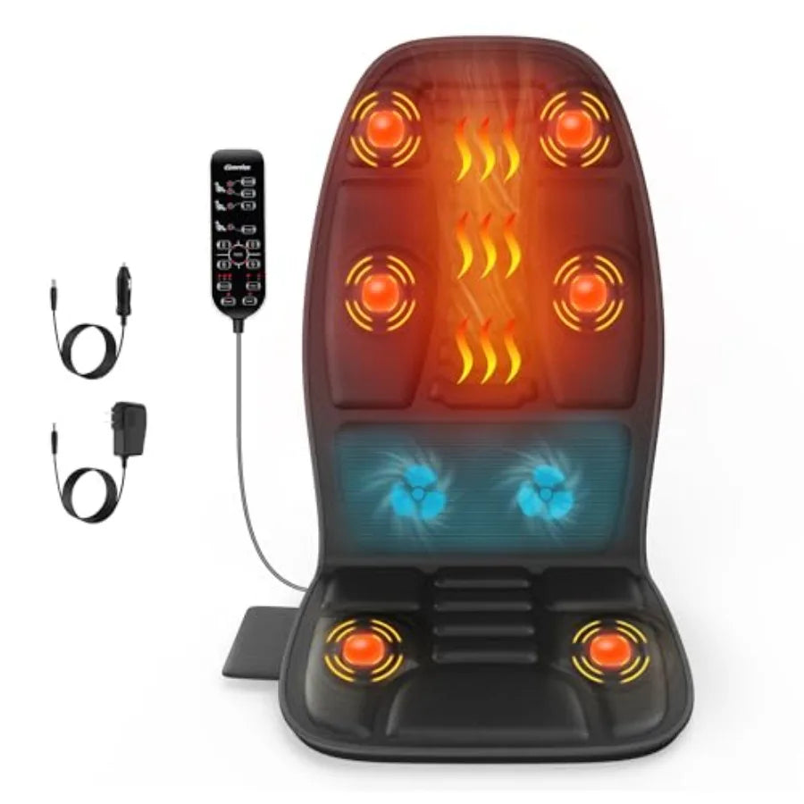 Massage Seat Cushion with Heat | Deep Tissue Vibration, Full Body, Back Massager for Chair