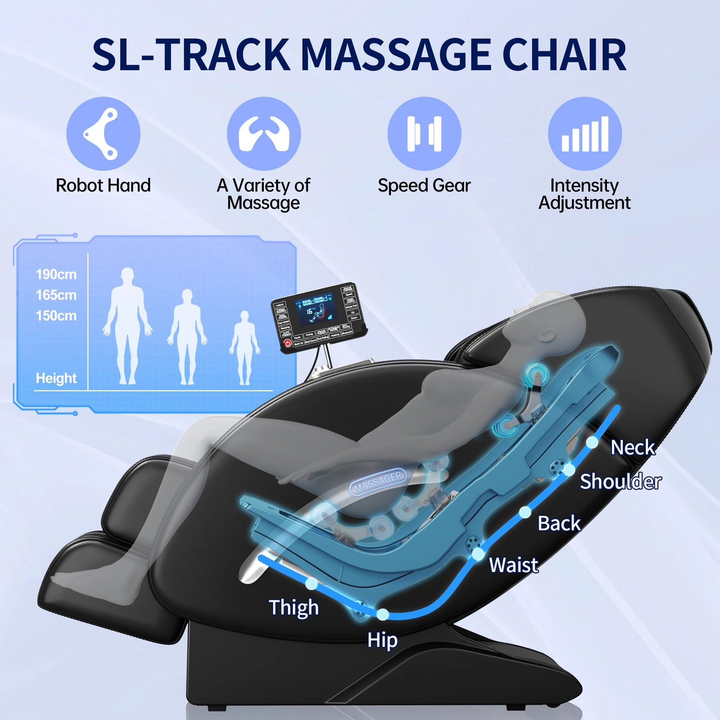 3D Zero Gravity Massage Chair with Airbag & Foot Roller
