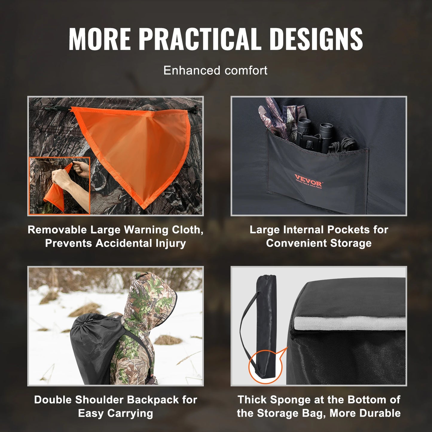 SucceBuy Pop-Up Hunting Blind | 270° See-Through Mesh, 1-2 Person, Waterproof, Turkey & Deer Hunting