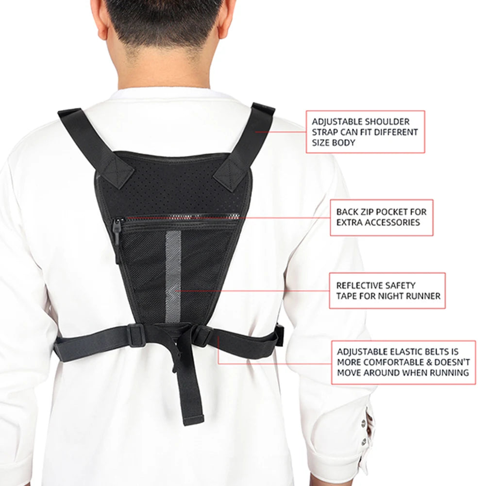 Sports Chest Bag Running Vest - Large Capacity with Phone Holder