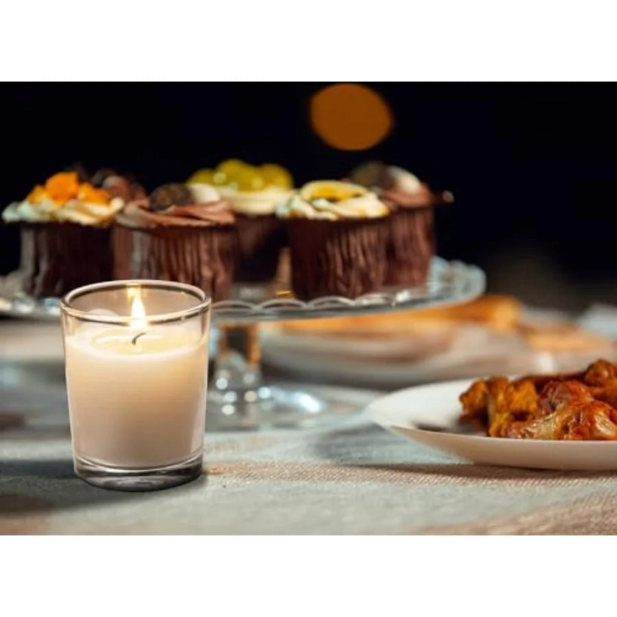 Hand-Poured Glass Votive Candles Warm White Unscented Bulk Set | StriveRiseFit