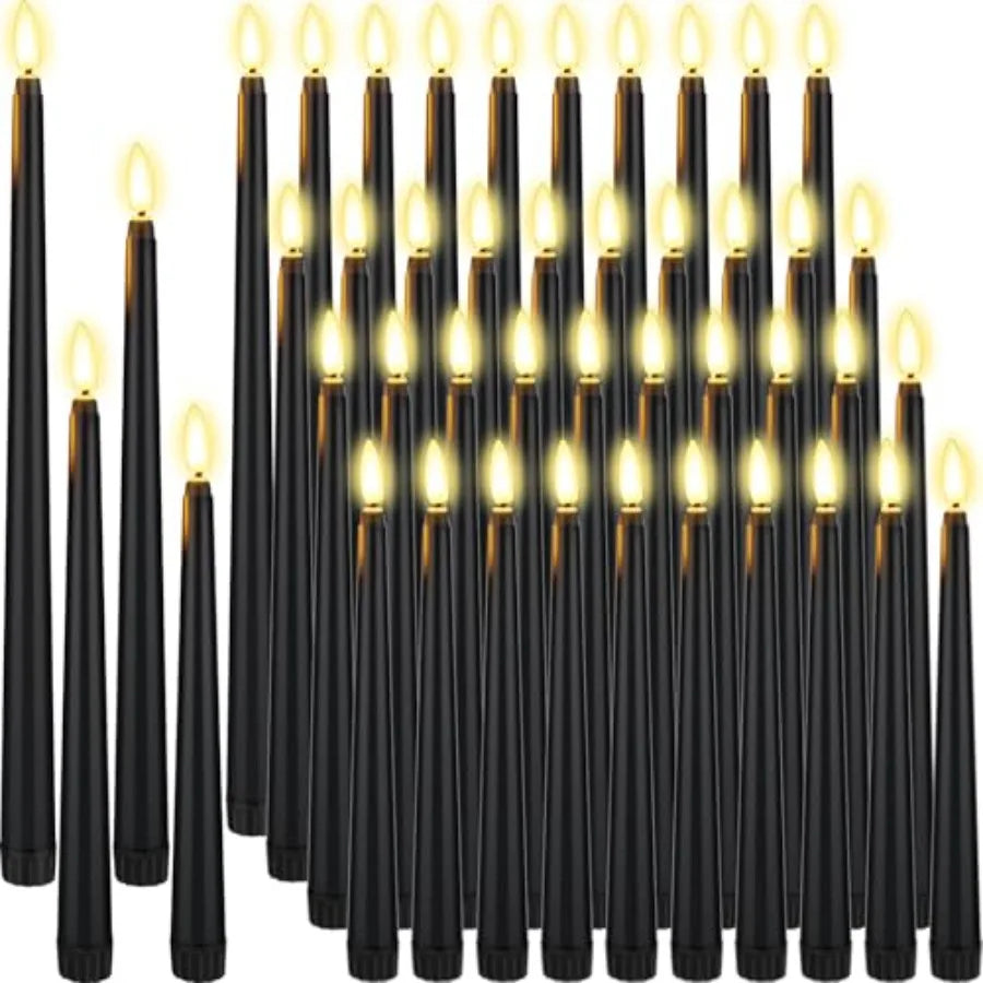 48-Piece Flameless LED Taper Candles Battery Operated 4 Sizes | StriveRiseFit