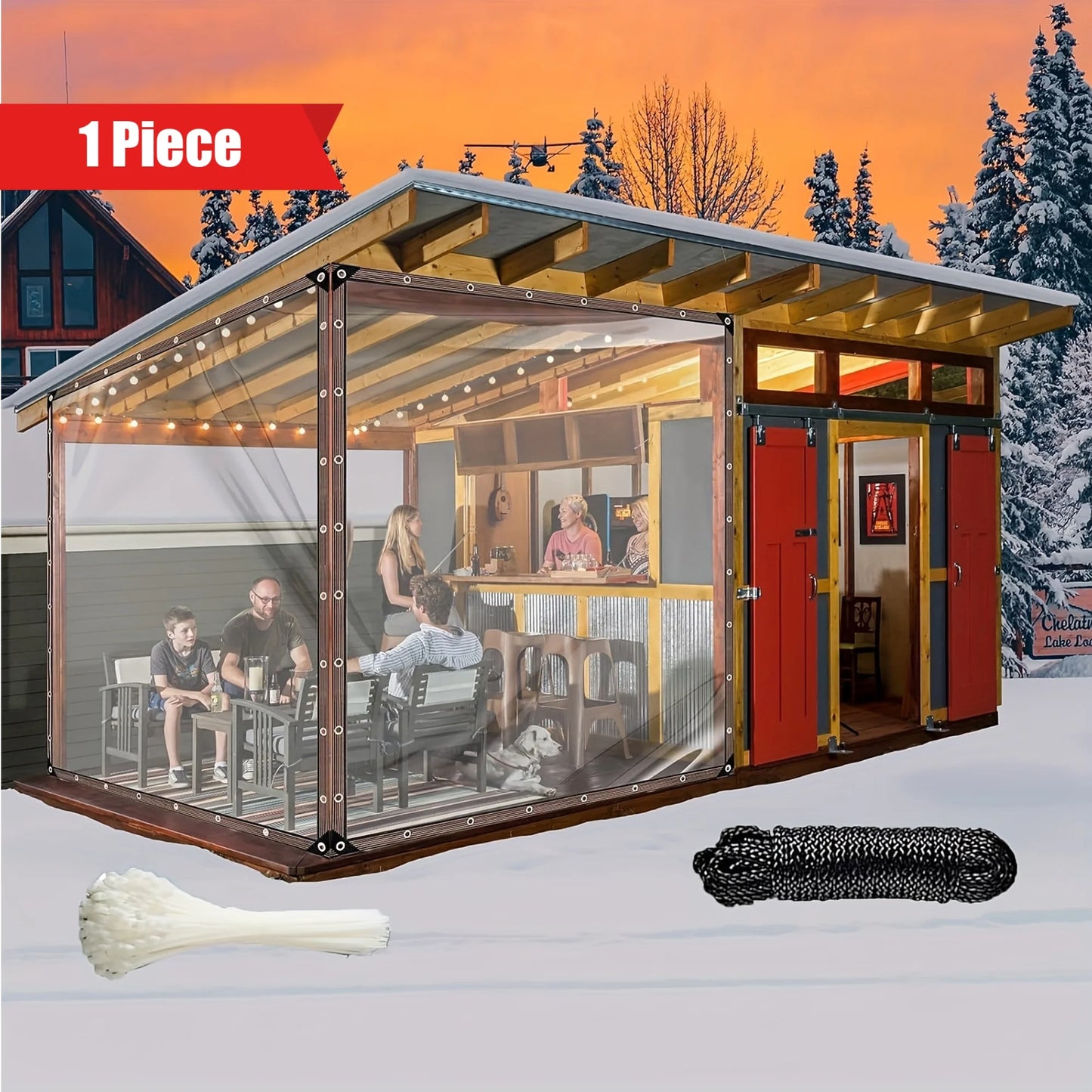 Transparent Waterproof Rain Canopy Tarp – Camping, Garden & Patio Shelter