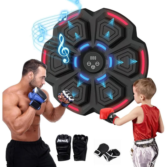 Interactive Music Boxing Machine ~ Blue Tooth Smart Pairing Connection ~  WallMounted Punching Trainer with Electronic Boxing Target 9 Adjustable Modes