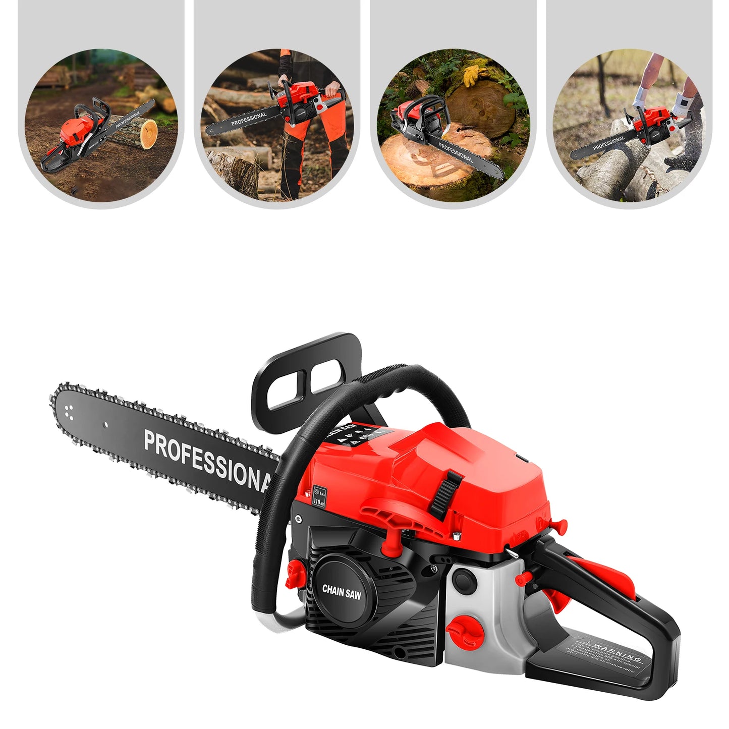 20-Inch Gas Chainsaw | 58cc 2-Stroke | 3.5HP | Auto Lube | Gardens & Farms | StriveRiseFit