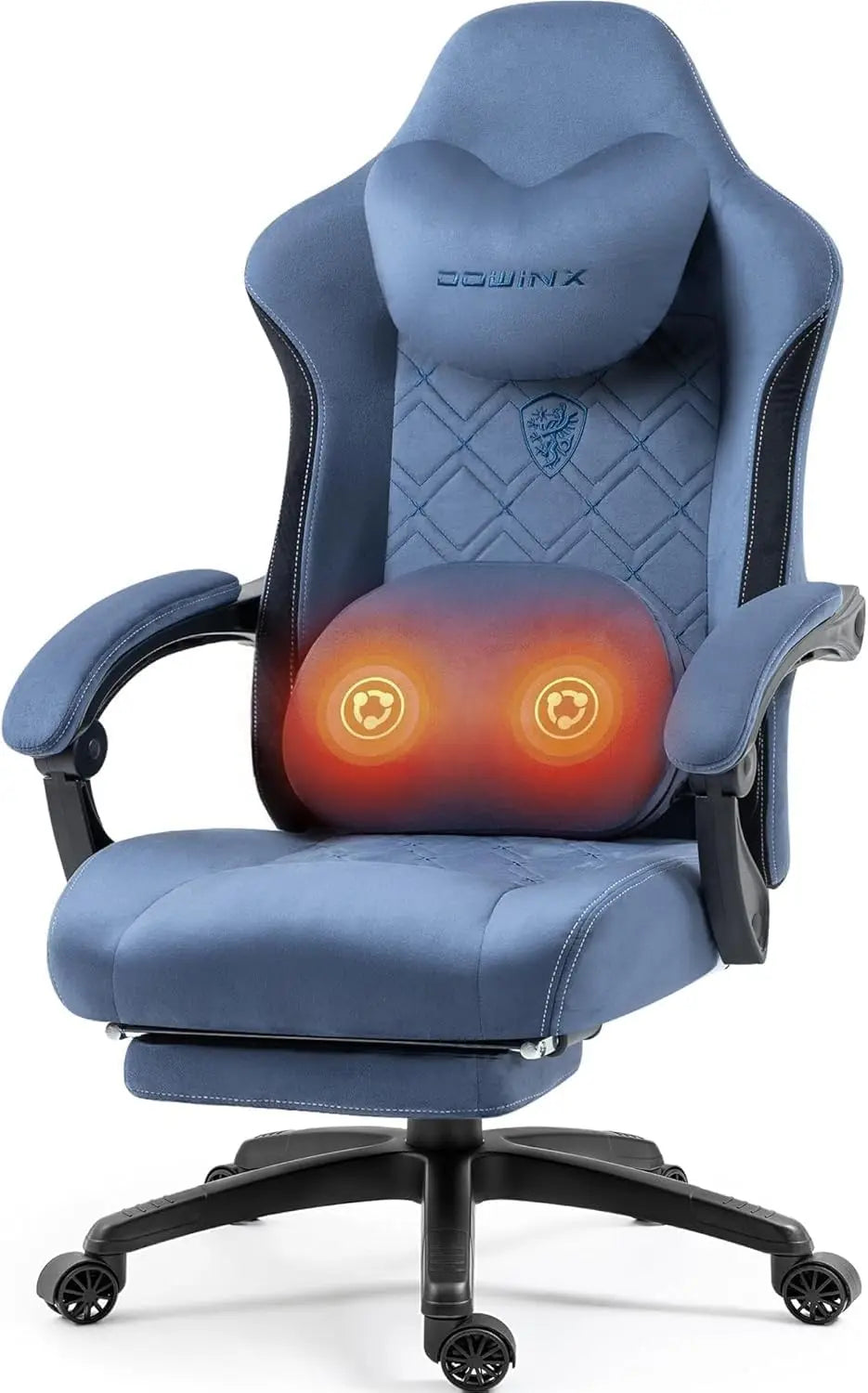 Dowinx Fabric Gaming Chair with Heated Massage - Big & Tall Gamer Chair