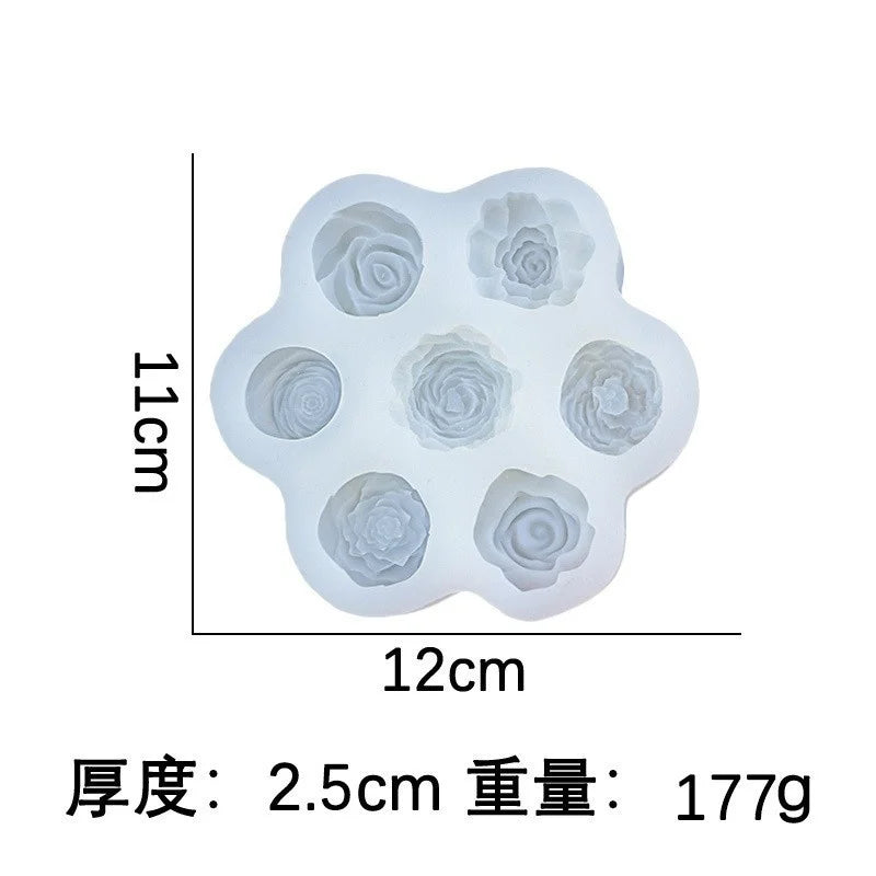 7-Piece 3D Flower Silicone Candle & Soap Mold Set | StriveRiseFit