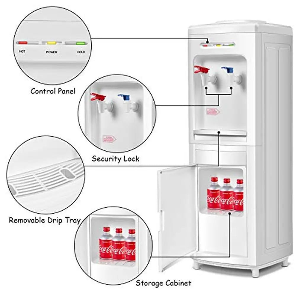 Top Loading Water Cooler Dispenser with Storage Cabinet - StriveRiseFit