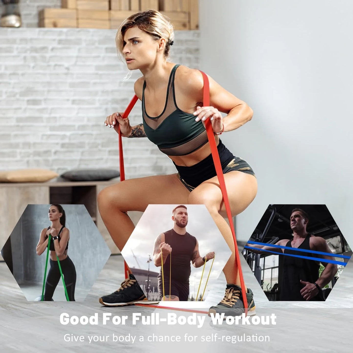Resistance Bands, Pull Up Assist Bands - Workout Bands, Exercise Bands, Long Resistance Bands Set for Working Out, Fitness