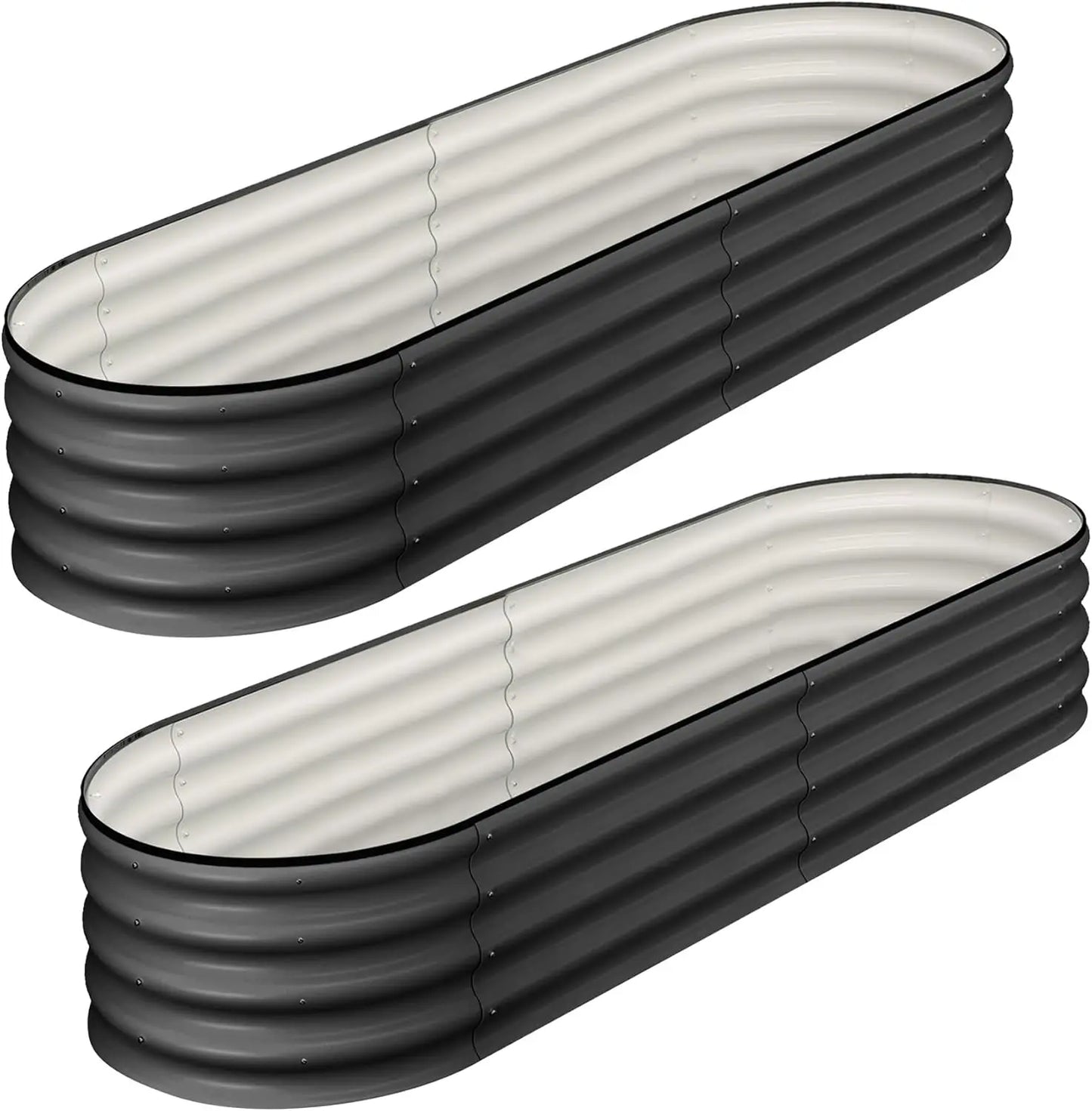 2-Pack Oval Raised Garden Bed — 4.5×2×1 ft Galvanized Steel | StriveRiseFit