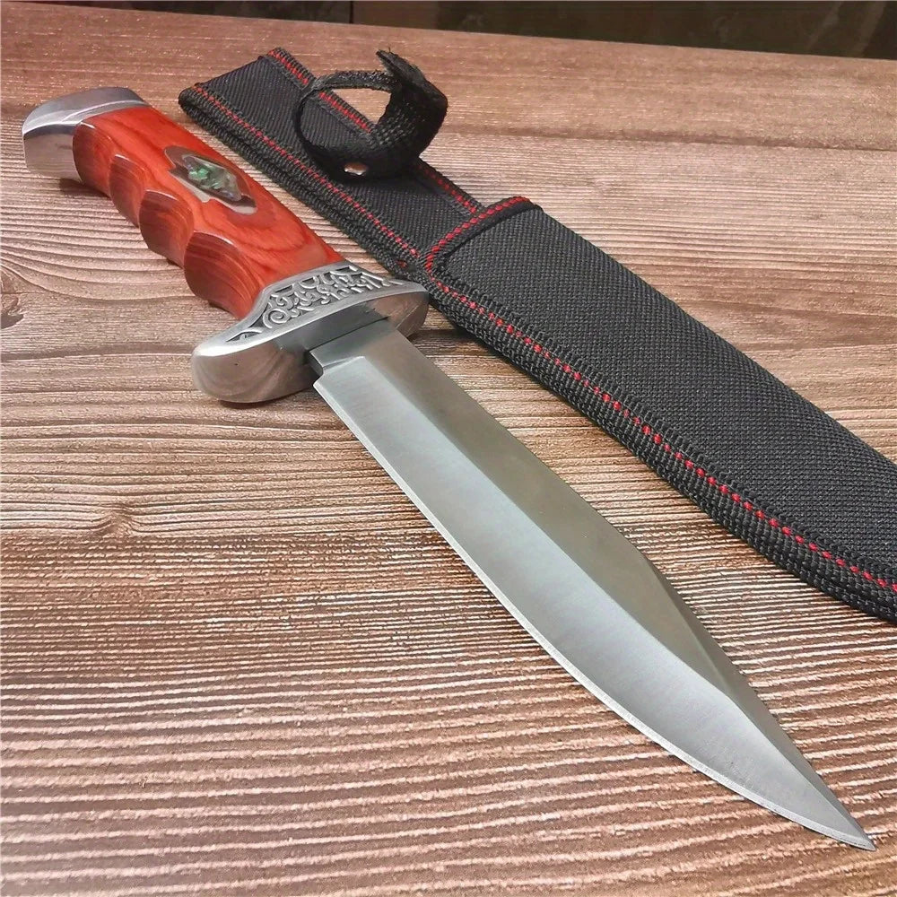 9Cr18MoV Fixed Blade Knife 10.4" Camping Hunting Survival Knife with Sheath | StriveRiseFit