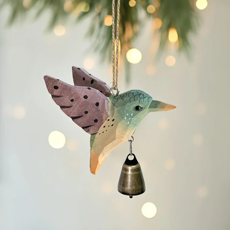 Hand-Carved Wood Bird Wind Chime Pendant — Rustic Farmhouse Decor | StriveRiseFit