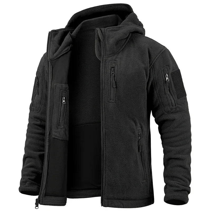 Men's Hunting Fleece Jacket - Tactical Winter Warm Full Zip Military Hoodie