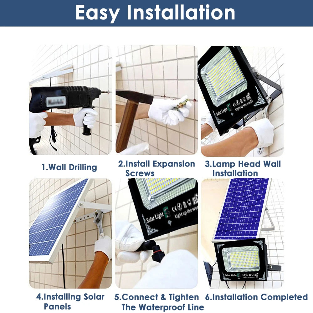 2-Head Solar Flood Light | 400 LEDs | 6000mAh | Motion Sensor | IP65 | StriveRiseFit