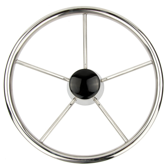 13.5" Stainless Steel Marine Boat Steering Wheel | 5-Spoke, 25° Dish | StriveRiseFit