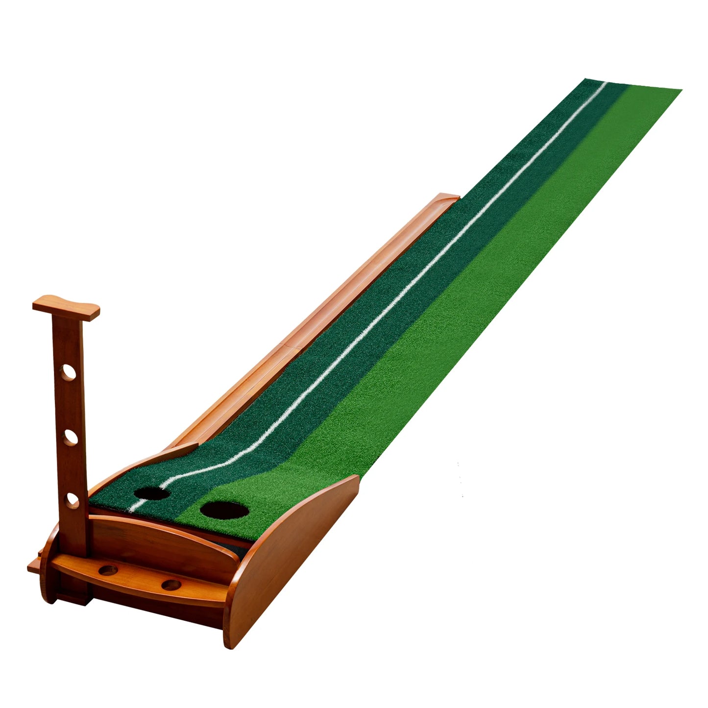 Indoor Golf Putting Green Mat with Auto Ball Return, Dual-Hole, 118" Long | StriveRiseFit