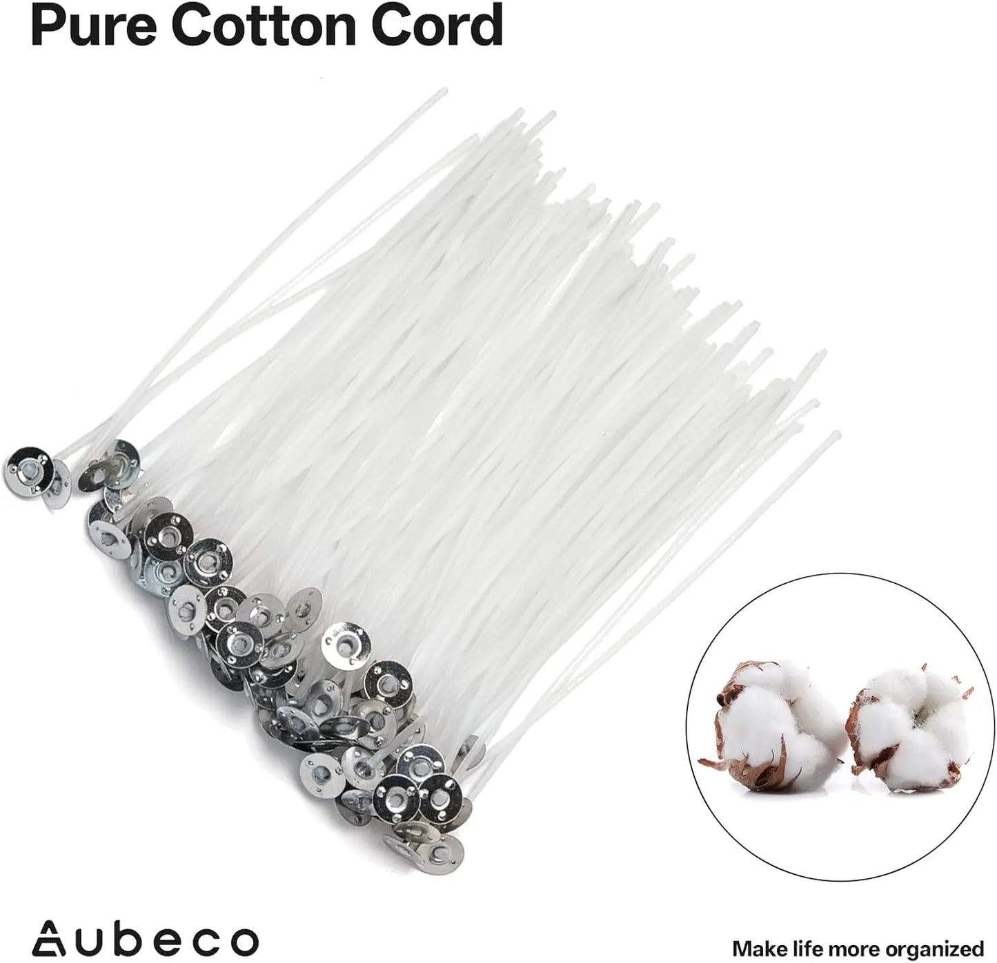 160-Piece Pre-Waxed Candle Wicks Kit with Stickers & Holders | StriveRiseFit