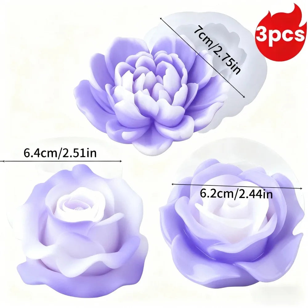 3D Rose Silicone Mold for Candles, Soap, Resin & Clay | StriveRiseFit