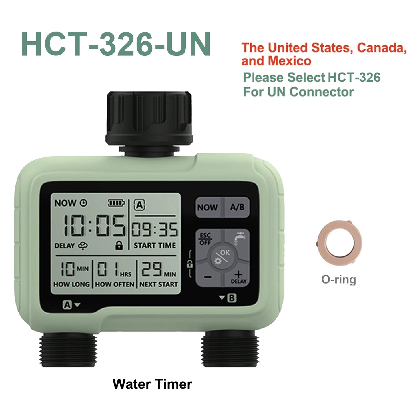 2-Outlet Garden Water Timer | LCD Display | Brass Connectors | StriveRiseFit