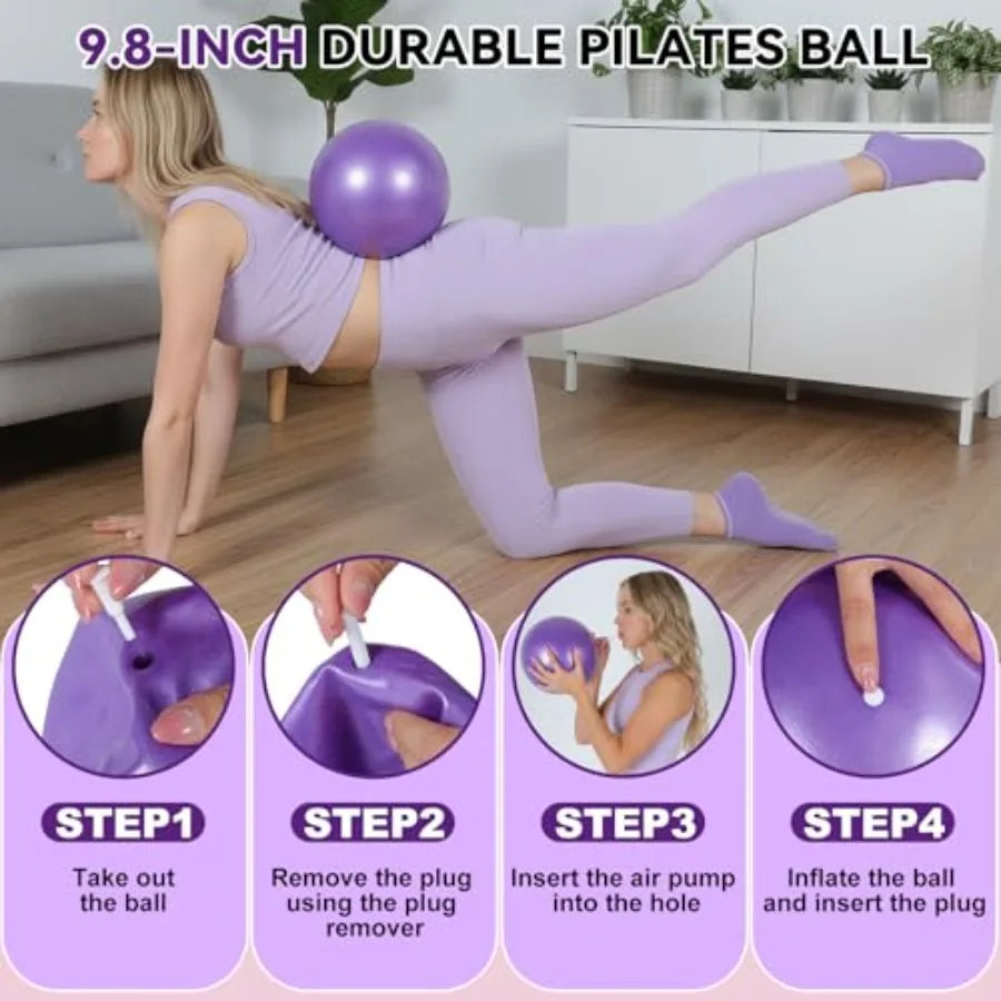 16-Piece Pilates Ring & Ball Set, 12" Magic Circle, 5 Resistance Bands & Ankle Weights | StriveRiseFit