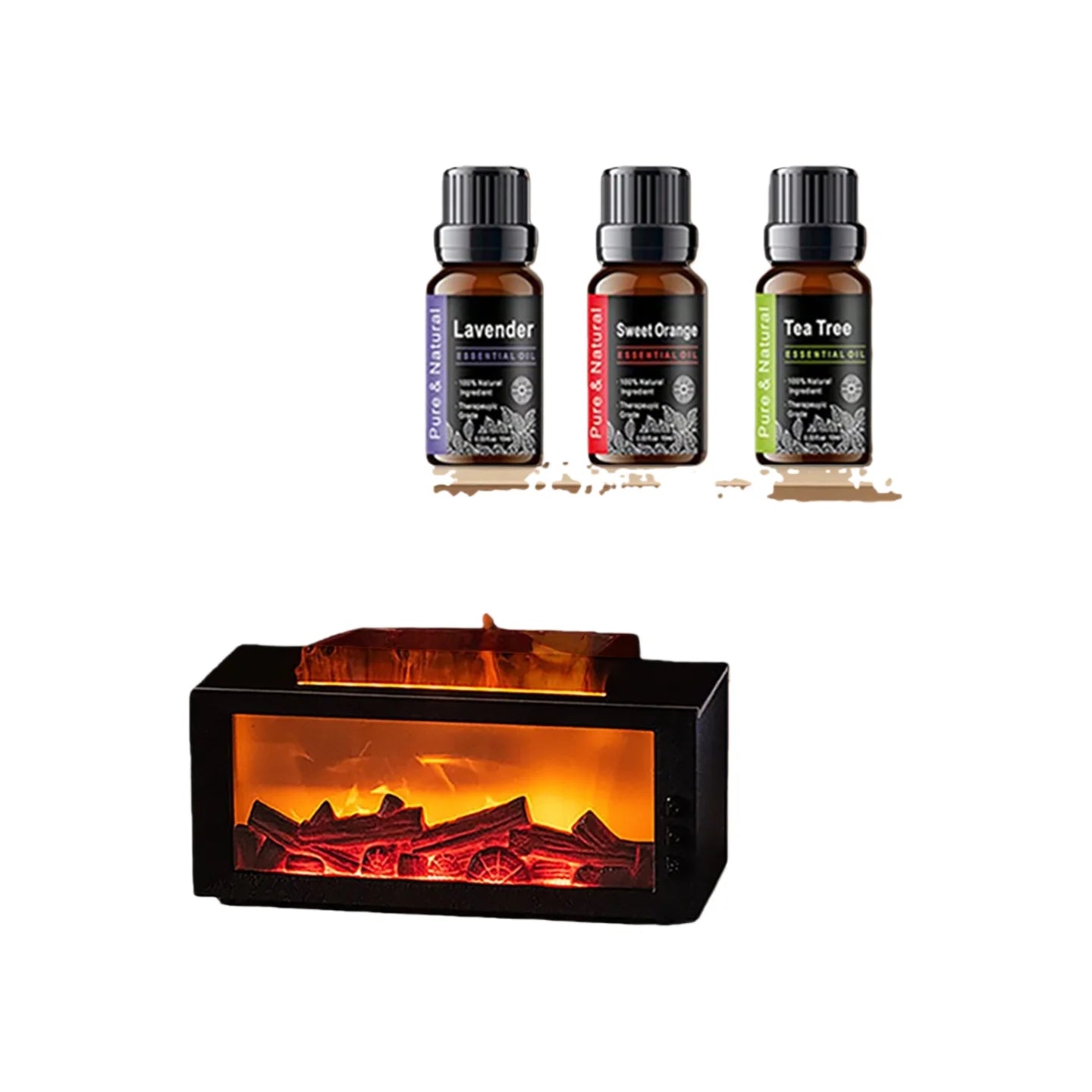 Fireplace Flame Aroma Diffuser 7-Color Humidifier with Remote & Timer | StriveRiseFit