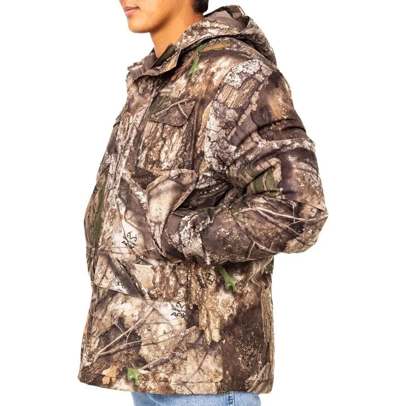 Realtree Men's or Women's Edge/Timber/Max-7 Camo Hunting Insulated Cold Weather Parka Jacket - Wind-proof, Mid-weight and Super Warm