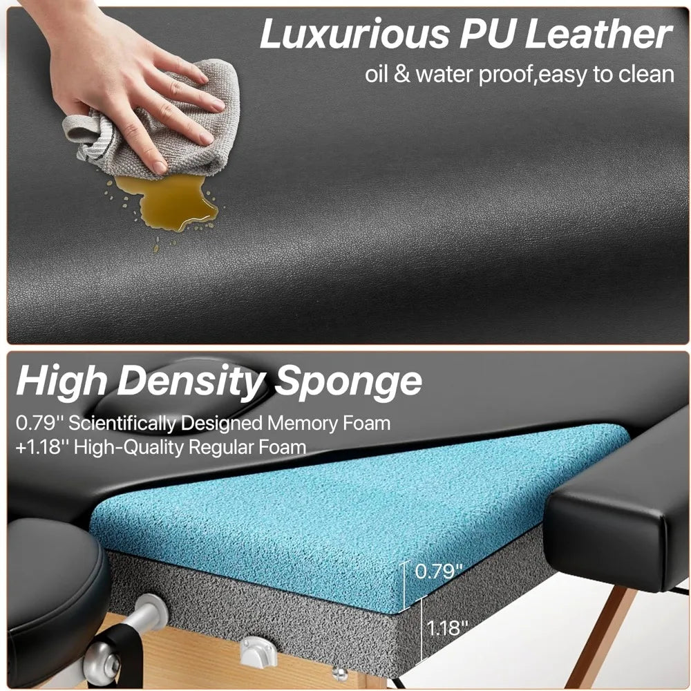 Premium Memory Foam Massage Table - 84" Portable Foldable Bed | StriveRiseFit