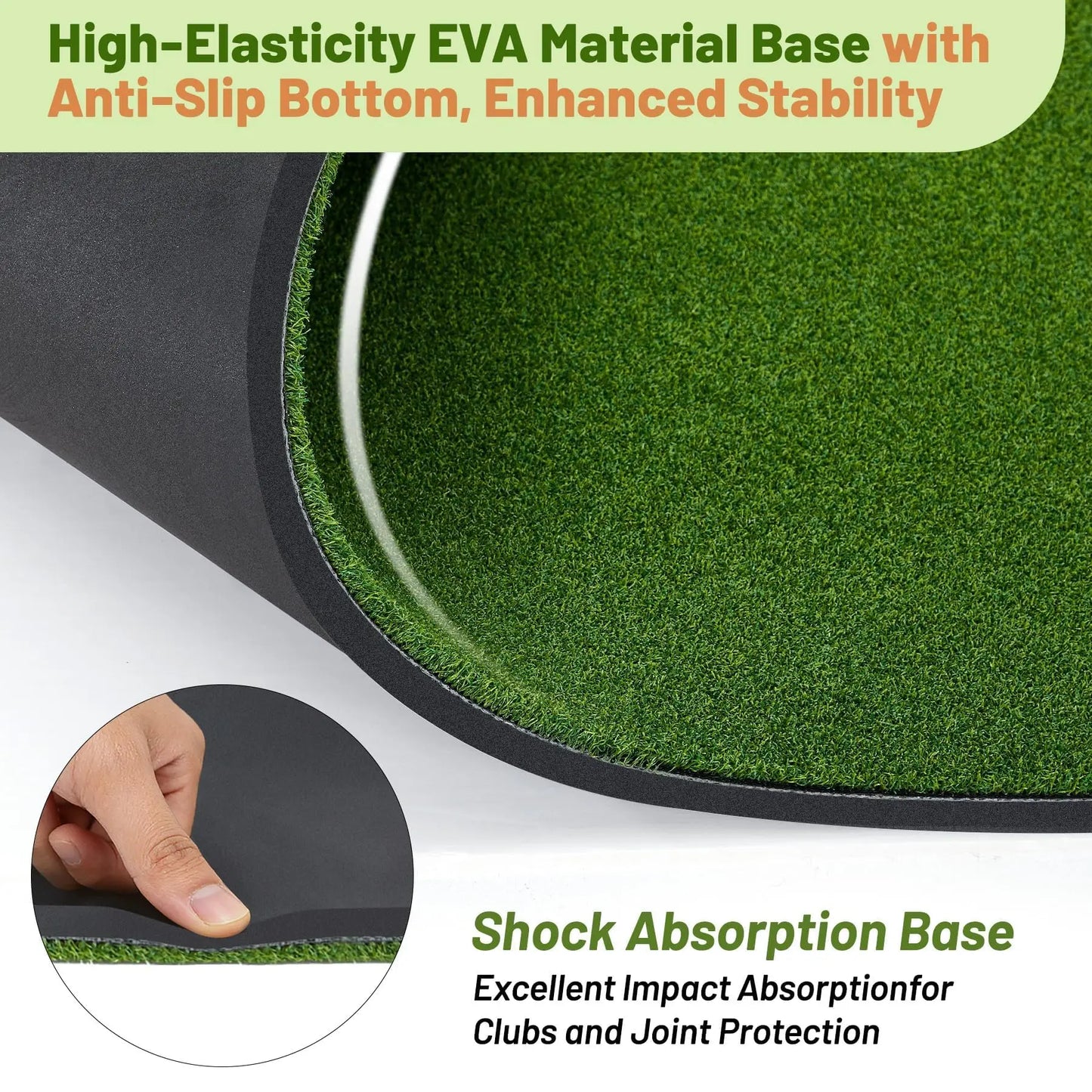 Golf Hitting Mat | 5x4 FT Dual-Turf, High-Elasticity Practice Mat for Indoor & Outdoor Use