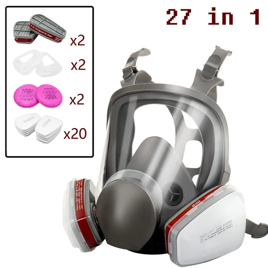 6800 Full Face Gas Mask Respirator - Reusable for Paint, Chemical, Smoke, Dust Protection