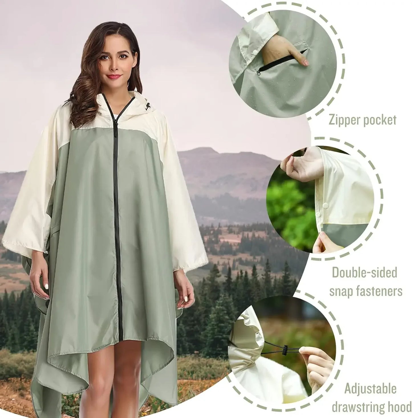 Women's Raincoats, Hooded Waterproof Raincoats