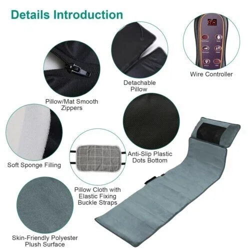 Electric Full Body Massage Mat with Heating, Kneading & Vibration for Neck & Back | StriveRiseFit