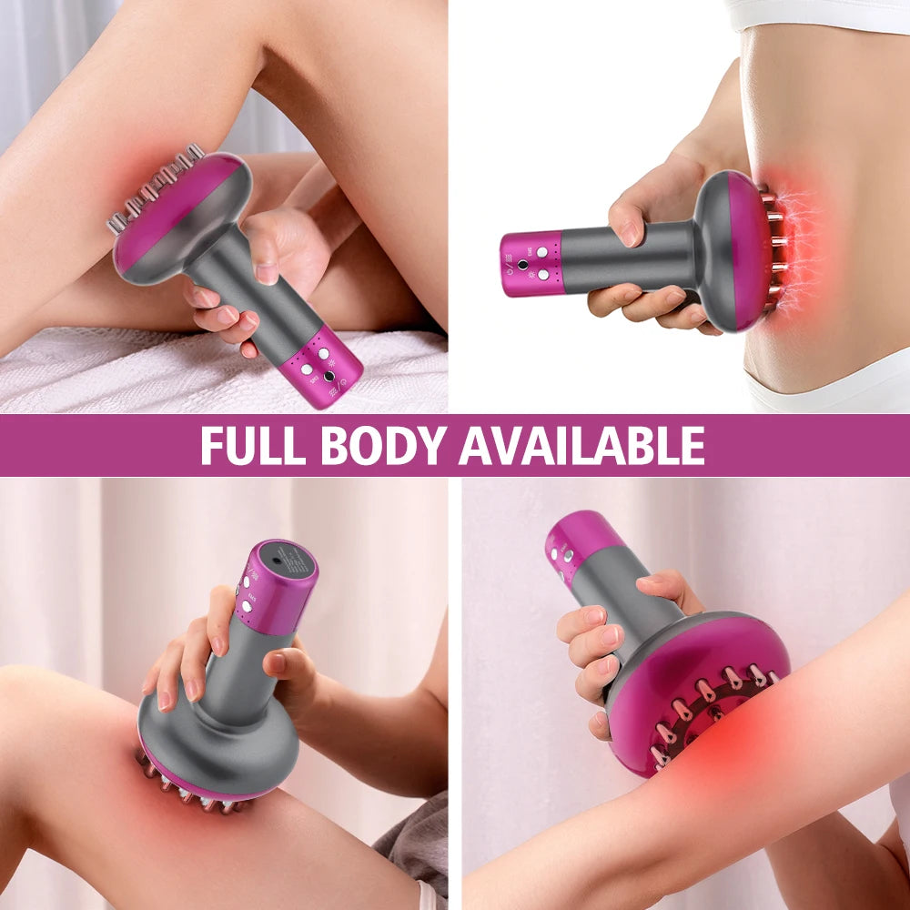Intelligent Electric Meridian Brush ~ EMS Micro Current Vibrating Red Light Beauty Apparatus for Whole Body ~ Home Portable Massage