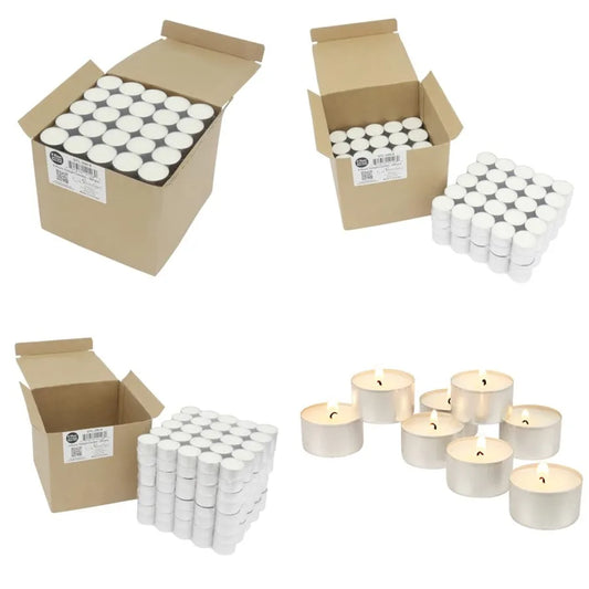 Unscented 8-Hour Extended Burn Tea Light Candles Bulk Pack | StriveRiseFit