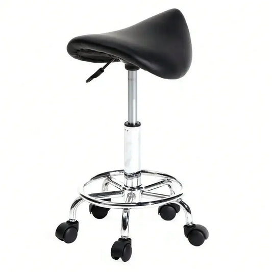 Rolling Adjustable Height Swivel Saddle Stool ~ Massage, Tattoo, Spa, Salon, Barber Chair