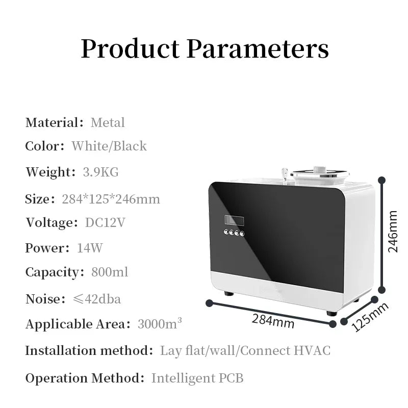 800ml Smart HVAC Aroma Diffuser 3000m³ Wall Mount or Standalone | StriveRiseFit