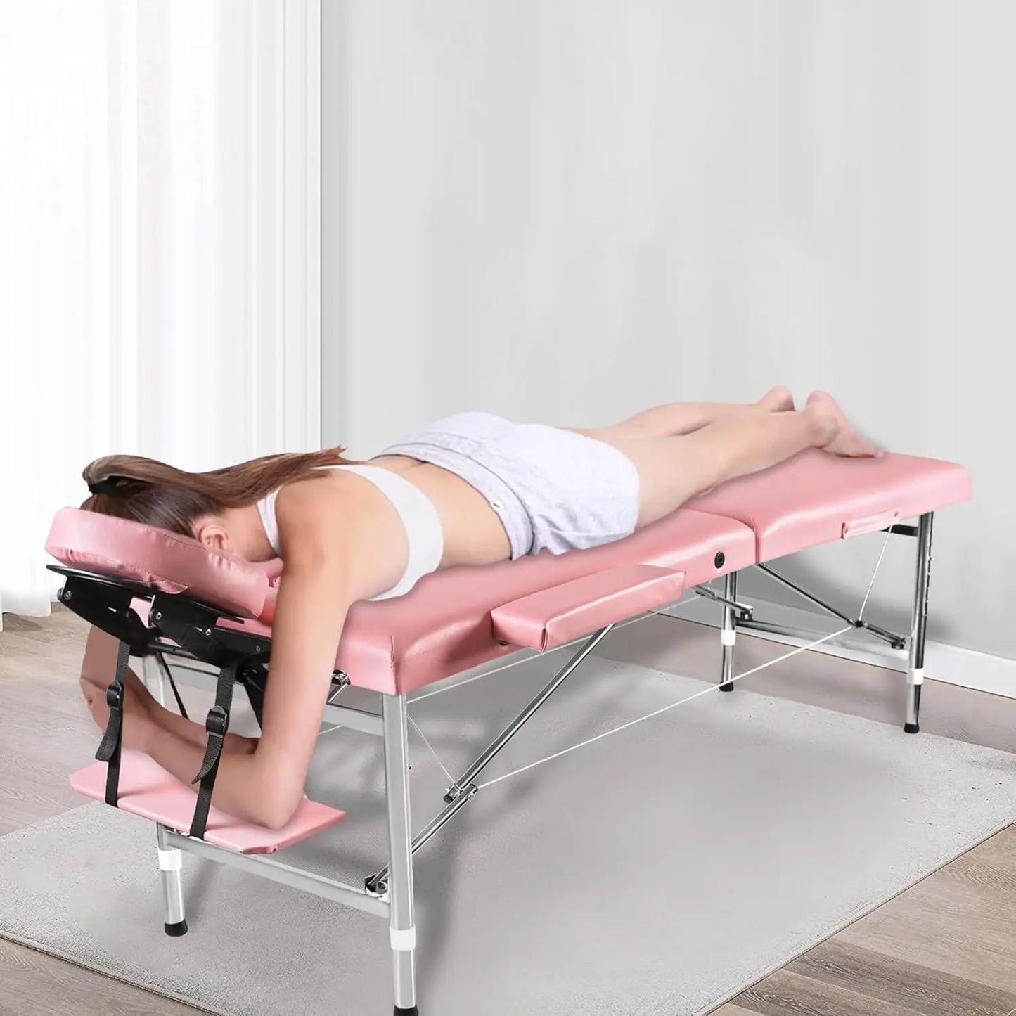 Portable Aluminum Massage Table 80" — Height Adjustable 2-Fold Spa & Tattoo Bed | StriveRiseFit